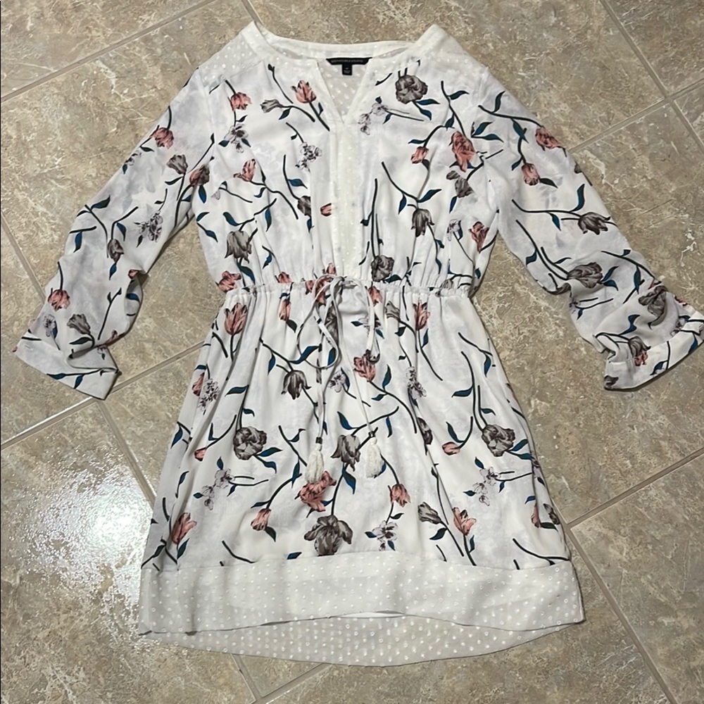 Floral Print Dress with Sleeves